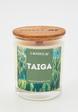 Свеча ароматическая Candle Me TAIGA с деревянным фитилем. Цвет: белый