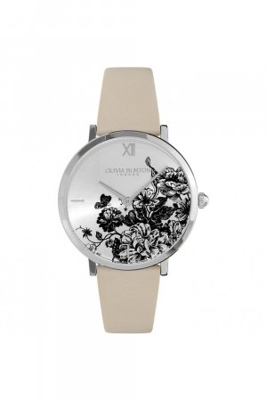 Модные аналоговые часы из нержавеющей стали Floral Blooms — 24000113 , серебро Olivia Burton