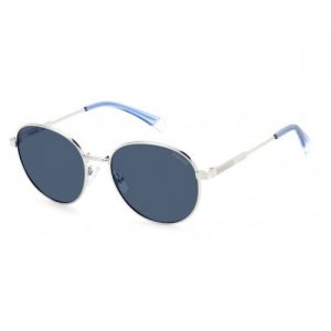 Солнцезащитные очки PLD 4135/S/X, серебряный, голубой Polaroid. Цвет: серебристый