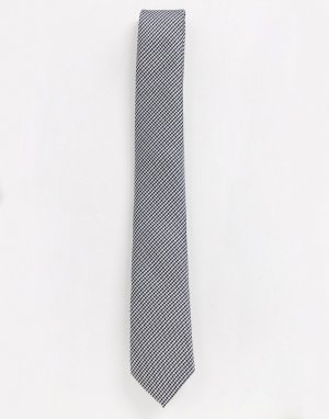 Серый галстук с принтом в елочку Topman