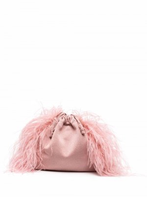 Feather-detail clutch bag Antonella Rizza. Цвет: розовый