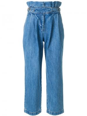 Укороченные джинсы со складками Neul. Цвет: синий