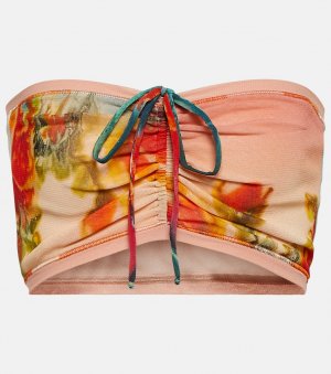 Укороченный топ из тюля с цветочным принтом и шарфом JEAN PAUL GAULTIER, разноцветный Gaultier