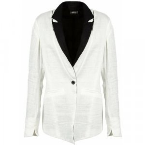 Пиджак , средней длины, силуэт прилегающий, размер s, белый Lost & Found. Цвет: белый