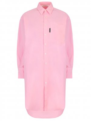 Платье-рубашка хлопковое PALM ANGELS. Цвет: розовый