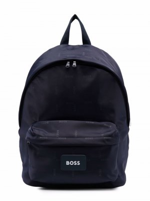Рюкзак с нашивкой-логотипом BOSS Kidswear. Цвет: синий