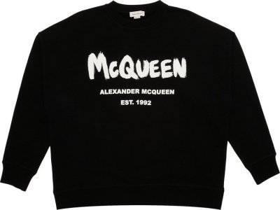 Толстовка Graffiti Sweatshirt 'Black/White', черный Alexander McQueen