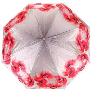 Зонт, мультиколор Goroshek. Цвет: серый/красный/бежевый/серебристый