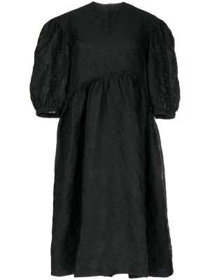 Cloque signature-sleeve smock dress Simone Rocha. Цвет: черный