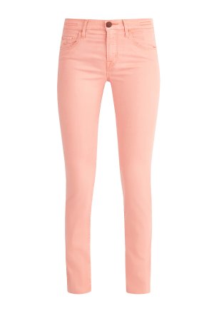 Однотонные джинсы из тенсела с вышивкой в виде заклепок JACOB COHEN. Цвет: оранжевый