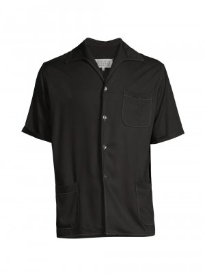 Рубашка из твила с короткими рукавами , черный Maison Margiela