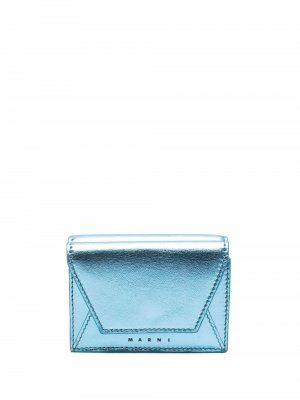 Metallic tri-fold wallet Marni. Цвет: синий