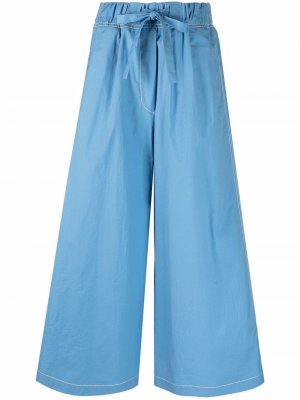 Drawstring-waist cropped trousers Odeeh. Цвет: синий