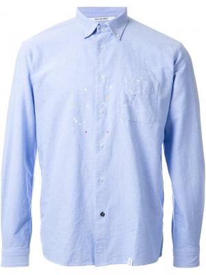 Рубашка на пуговицах с пятнышками Bedwin & The Heartbreakers. Цвет: синий