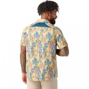 Рубашка на пуговицах с короткими рукавами и принтом мужская , цвет Almond Meadow Print Smartwool