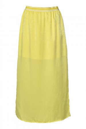 Желтая миди-юбка с разрезом Caractere. Цвет: желтый