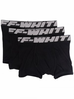 Комплект из трех боксеров с логотипом Off-White. Цвет: черный