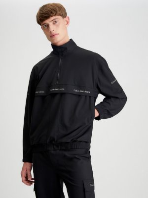 Джинсовая куртка на молнии с повторяющимся логотипом , черный Calvin Klein