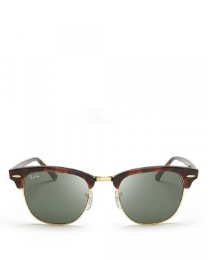 Классические солнцезащитные очки Clubmaster, 51 мм , цвет Brown Ray-Ban