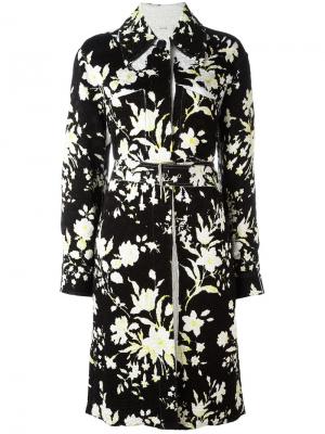 Floral belted coat Céline. Цвет: чёрный