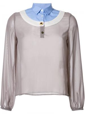 Блузка с контрастным воротником Kolor. Цвет: серый