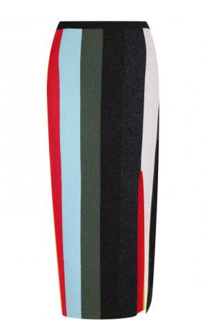 Юбка-миди в полоску с разрезом Diane Von Furstenberg. Цвет: разноцветный