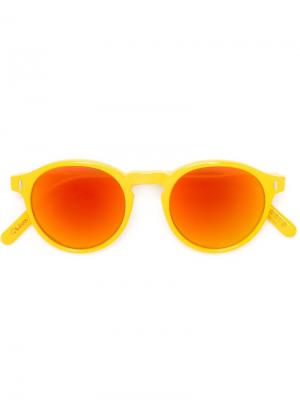 Солнцезащитные очки в круглой оправе Philippe Rouge. Цвет: жёлтый и оранжевый