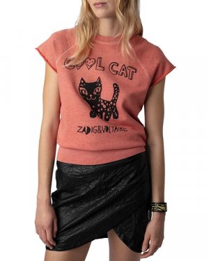 Хлопковые толстовки Rupper Mo Cool Cat , цвет Pink Zadig & Voltaire