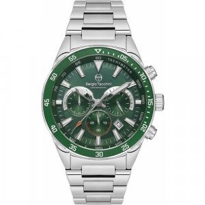 Наручные часы Coast Life, серебряный, зеленый SERGIO TACCHINI. Цвет: зеленый/серый/серебристый