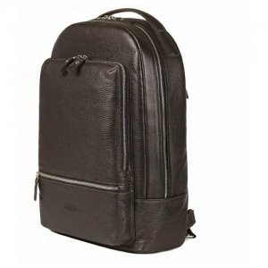 Городской мужской рюкзак из кожи Memphis relief brown (коричневый) кожаный стильный ранец для ноутбука 14 дюймов или документов A4 BRIALDI. Цвет: коричневый