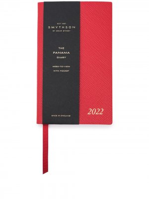 Записная книжка 2022 Panama с карманом Smythson. Цвет: красный