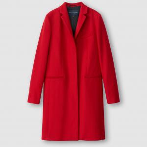 Пальто PLATFORM FELT LS CLASSIC COAT FRENCH CONNECTION. Цвет: красный