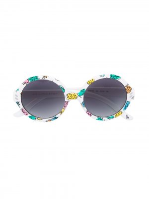 Солнцезащитные очки с круглой оправой Stella McCartney Kids. Цвет: белый