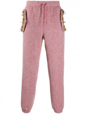 Спортивные брюки с вышивкой Moschino. Цвет: розовый