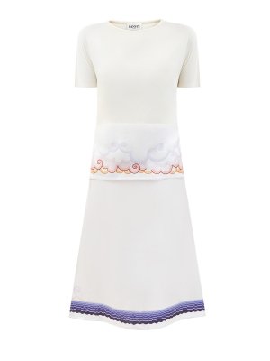 Платье из струящегося крепа в стиле арт-деко LANVIN. Цвет: бежевый