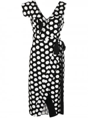 Connor abstract dot wrap dress DVF Diane von Furstenberg. Цвет: черный