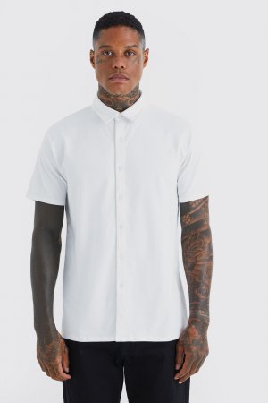 Рубашка из джерси с коротким рукавом , белый Boohoo