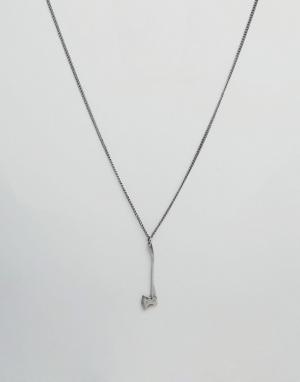 Серебристое ожерелье из нержавеющей стали с топором Sequoia Vitaly. Цвет: серебряный