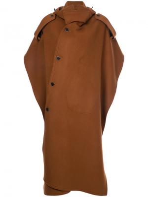 Пальто-кейп MSGM. Цвет: коричневый