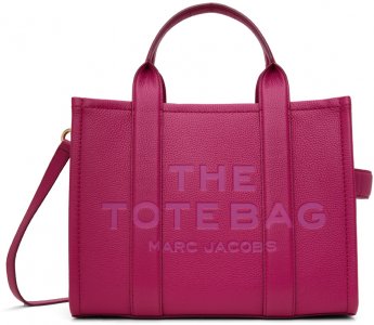 Розовая большая сумка ' Leather Medium Tote Bag' Marc Jacobs