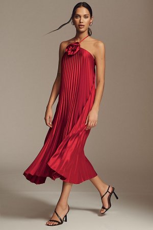 Платье Gisele миди плиссированное, красный Delfi Collective