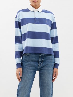Полосатая хлопковая рубашка для регби , синий Polo Ralph Lauren