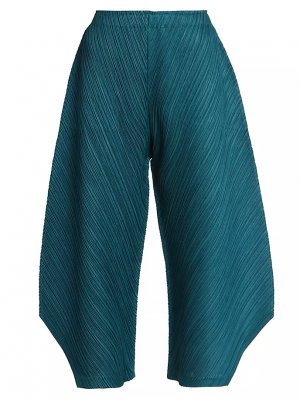 Широкие брюки со складками , цвет turquoise green Pleats Please Issey Miyake