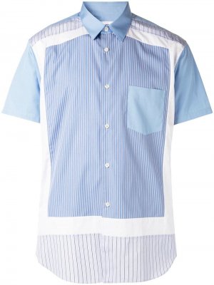 Рубашка с короткими рукавами в технике пэчворк Comme Des Garçons Shirt. Цвет: синий