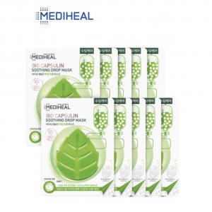 MEDIHEAL Bio Capsule Soothing Drop Mask 13ml * 10PCS (Освежающий и увлажняющий / Успокаивающий уход за кожей акне Капсула с маслом листьев чайного дерева)