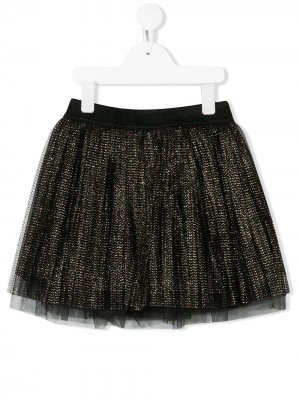 Расклешенная юбка с эффектом металлик Alberta Ferretti Kids. Цвет: черный