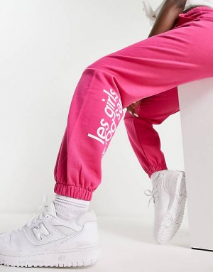 Малиновые спортивные брюки для отдыха Les Girls Boys