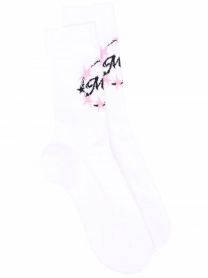 Носки в рубчик с логотипом MSGM. Цвет: белый