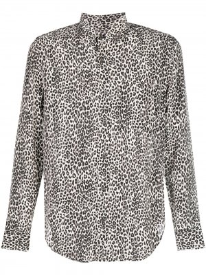 Рубашка с леопардовым принтом EQUIPMENT GENDER FLUID. Цвет: черный