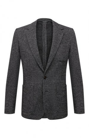 Пиджак из шерсти и хлопка Dolce & Gabbana. Цвет: серый
